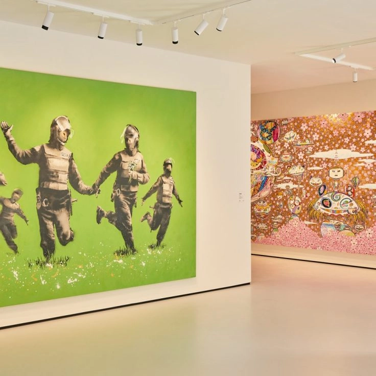 Banksy artwork at Moco Museum London.