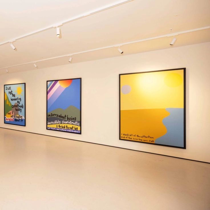 Robbie Williams artworks at Moco Museum London.