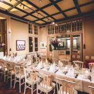 Dining area setup for event at Moco Museum Amsterdam